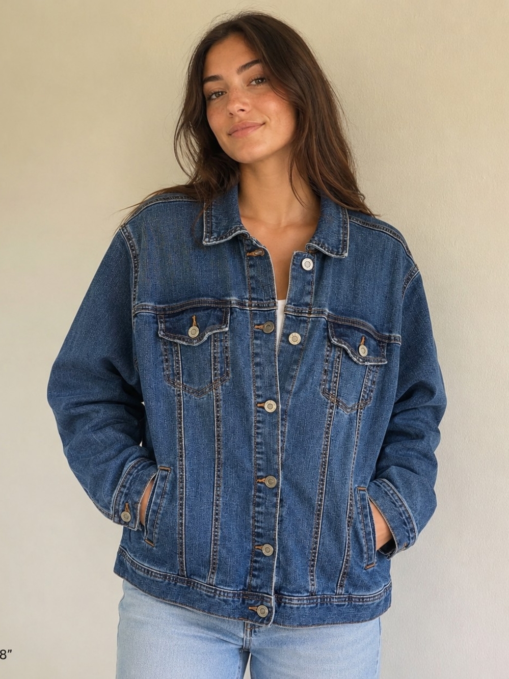 Maurices Women’s XL Denim Jacket Medium Wash Stretch Trucker Jean Jacket Casual